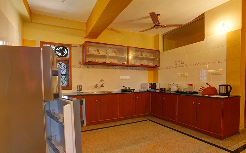 Kitchen in an apartment of MK Greens Gardenia Mysore
